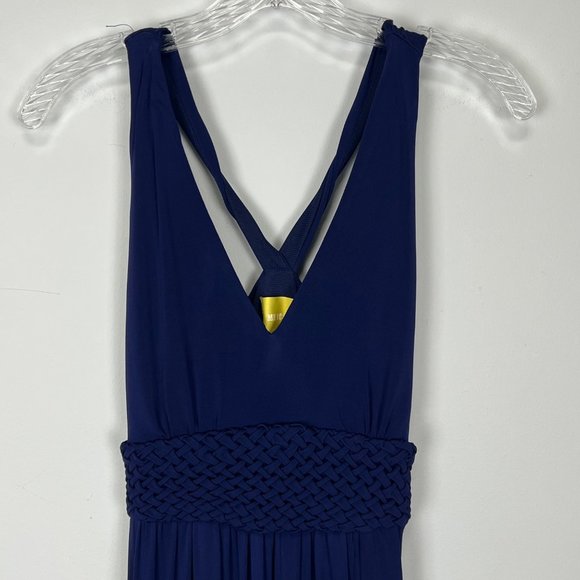Anthropologie Maeve Womens Yuma Blue Maxi Dress Braided Waist Sleeveless size 2 - Picture 3 of 12